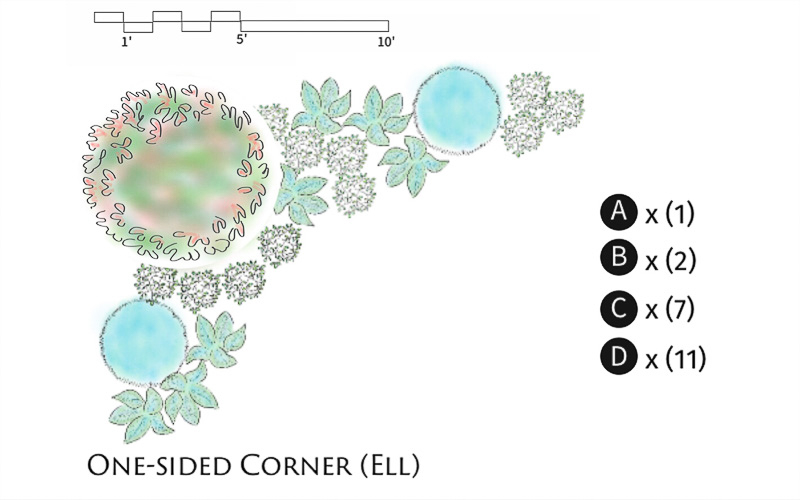 ell-shaped bed, one-sided